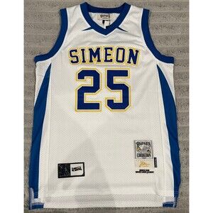 Highlights Derrick Rose Simeon Career Academy #25 High School Jersey White